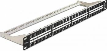 Patch Panel Delock 19inch 1U pentru keystone 48 porturi Negru 