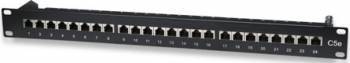 Patch panel ecranat Intellinet FTP 24 Porturi Cat 5e Negru 