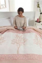 Patura bumbac organic Vega 180 x 220 cm Roz 