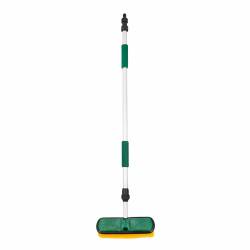 Perie 4cars pentru spalat auto cu maner telescopic si mustiuc pentru alimentare cu apa culoare verde cu gri 