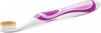 Periuta de dinti electrica Trisa Sonic Power ProInterdental S 26000 vibratii/min Acumulator Alb/Roz 