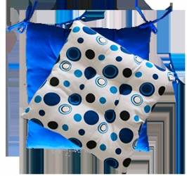 Pernuta pentru scaun cu doua fete albastra cu buline 45x45cm MN0198496 