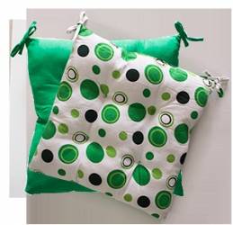 Pernuta pentru scaun cu doua fete verde cu buline 45x45cm MN0198494 