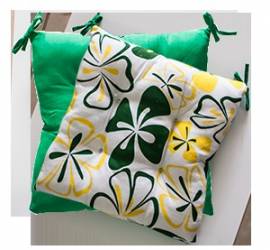 Pernuta pentru scaun cu doua fete verde cu flori 45x45cm MN0198498