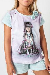 Pijama copii cu tricou Gorjuss - Rosebud scurta bumbac 8 ani 