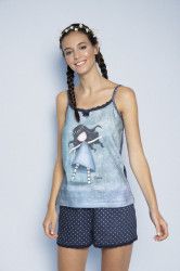 Pijama dama cu maiou Gorjuss - Tiptoes scurta bumbac M 
