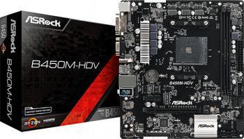 Placa de baza ASRock B450M-HDV DDR4 Socket AMD AM4 mATX 