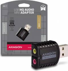 Placa de sunet AXAGON USB2.0 Stereo Mini Adapter 24bit 96kHz 