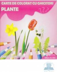 Plante - Carte de colorat cu ghicitori 
