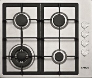 Plita Incorporabila SAMUS PSG-64SX4 4 arzatoare pe gaz sistem de siguranta Inox 