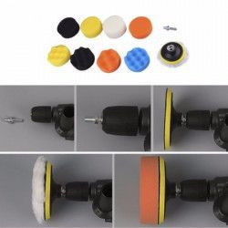 Polish auto profesional - Kit10 piese + adaptor bormasina taler M14 - Bureti cu diferite clase de abraziune 