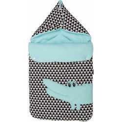 Port Bebe cu broderie Crocodil Womar Zaffiro KO-BWZF-04CR B3204503 - Turcoaz/Alb/Negru 