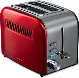 Prajitor de paine Heinner HTP-850RDIX 850 W 7 nivele de rumenire 3 functii Rosu-Inox 
