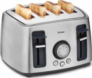 Prajitor de paine Trisa Family Toast 7345 7512 1600 W 4 felii 6 trepte rumenire Argintiu 