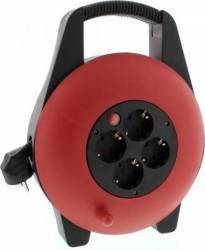 Prelungitor cu derulator Well cu termosiguranta 4 cai 10m 1.5mm IP20