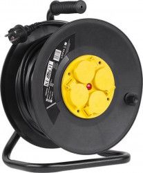 Prelungitor cu tambur Kemot URZ3122 4 prize 3200W 50 m IP44 Negru