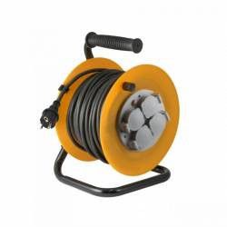 Prelungitor rola tambur 4 prize protectie copii 25 m cadru metalic IP44 