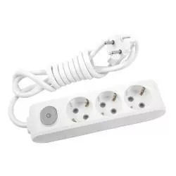 Prelungitor Panasonic X-tendia 3 prize 3m intrerupator Alb