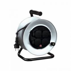 Prelungitor rola tambur 4 prize 250V protectie supraincalzire cadru metalic 25 m 