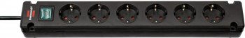 Priza multipla Brennenstuhl 188985 3m 6 prize Switch On/Off iluminat Negru 
