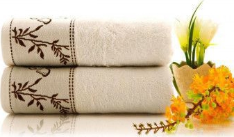 Prosop de baie Angela Bumbac si Bambus amestec 50 x 90 cm Crem 