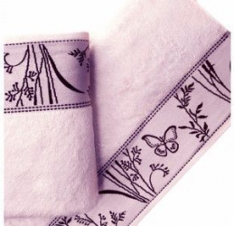 Prosop de baie Angela Bumbac si Bambus amestec 50 x 90 cm Lila 