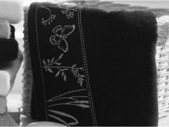 Prosop de baie Angela Bumbac si Bambus amestec 50 x 90 cm Negru 