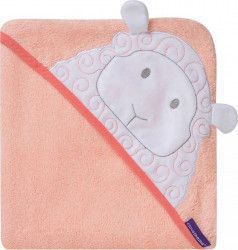 Prosop de baie pentru bebelus si mama Bamboo Lily the Lamb Clevamama Coral