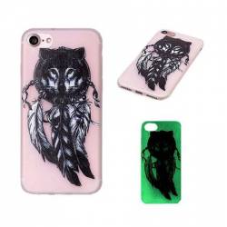 Protectie spate fosforescenta pentru iPhone 7 capac de protectie husa de protectie bumper cap de lup BBL208