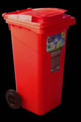 Pubele de gunoi mobile 120lt 55x48x94cm rosu 