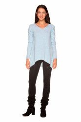 Pulover amestec casmir asimetric cu decolteu in V 