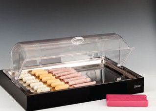 Racitor display dreptunghiular 37x57cm cu capac roll top 