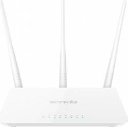 Router Wireless Tenda F3 300Mbps 2.4GHz 3 Antene Externe Detasabile 3 x 5dBi Alb 