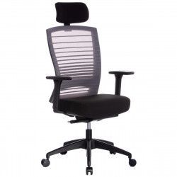 Scaun ergonomic QMOBILI MUNIZ HI Gri sezut stofa spatar mesh tetiera mecanism syncron suport lombar 