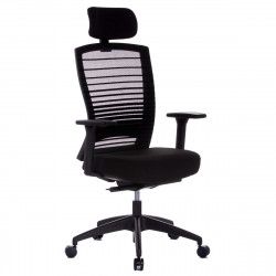 Scaun ergonomic QMOBILI MUNIZ HI Negru sezut stofa spatar mesh tetiera mecanism syncron suport lombar 