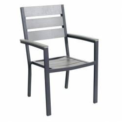 Scaun cu brate POLYWOOD GREY 60x57x89cm culoare gri lemn artificial 