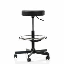 Scaun GRAS EXT suport picioare inalt piele ecologica Negru QMOBILI 