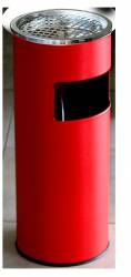 Scrumiera exterioara pentru hotel cu cos gunoi 18L 25xh60cm rosie 