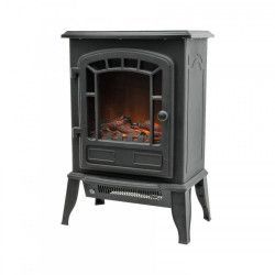 Semineu electric panoramic Home negru 2000 W 2 trepte de incalzire 
