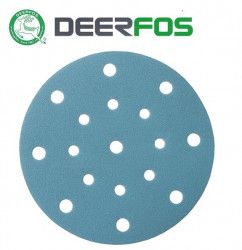 Set 100 buc DEERFOS SA331 BLUE diametru 150 mm 17 gauri FESTOOL granulatie 2000 disc abraziv de slefuit prindere arici tip scai/velcro 