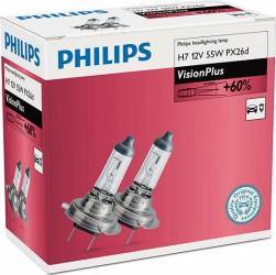 Set 2 becuri Philips H7 12V 55W PX26d Vision Plus 
