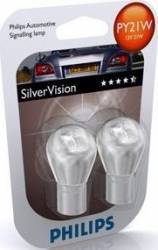 Set 2 becuri Philips PY21W 12V 21W BAU15s Silver Vision Blister