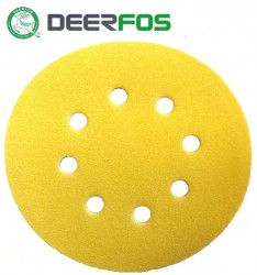 Set 25 buc DEERFOS CA331 GOLD diametru 125 mm 8 gauri granulatie 60 disc abraziv de slefuit prindere arici tip scai/velcro 