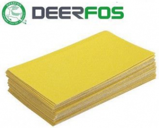 Set 50 buc DEERFOS CA331 GOLD dimensiuni 70x125 mm granulatie 100 fasii abrazive coli de slefuit prindere arici tip scai/velcro 