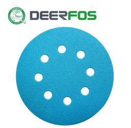 Set 50 buc DEERFOS SA331 BLUE diametru 125 mm 8 gauri granulatie 150 disc abraziv de slefuit prindere arici tip scai/velcro 