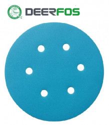 Set 25 buc DEERFOS SA331 BLUE diametru 150 mm 6 gauri granulatie 40 disc abraziv de slefuit prindere arici tip scai/velcro 
