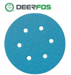 Set 25 buc DEERFOS SA331 BLUE diametru 150 mm 6 gauri granulatie 1200 disc abraziv de slefuit prindere arici tip scai/velcro 