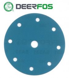 Set 100 buc DEERFOS SA331 BLUE diametru 150 mm 9 gauri granulatie 400 disc abraziv de slefuit prindere arici tip scai/velcro 