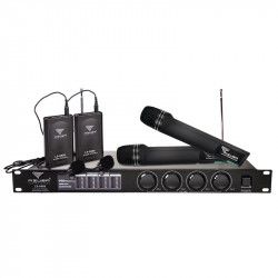 Set 4 Microfoane profesionale wireless AZUSA 2 wireless si 2 lavaliera 