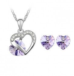Set argint cu Cristale Swarovski PurpleTruth 